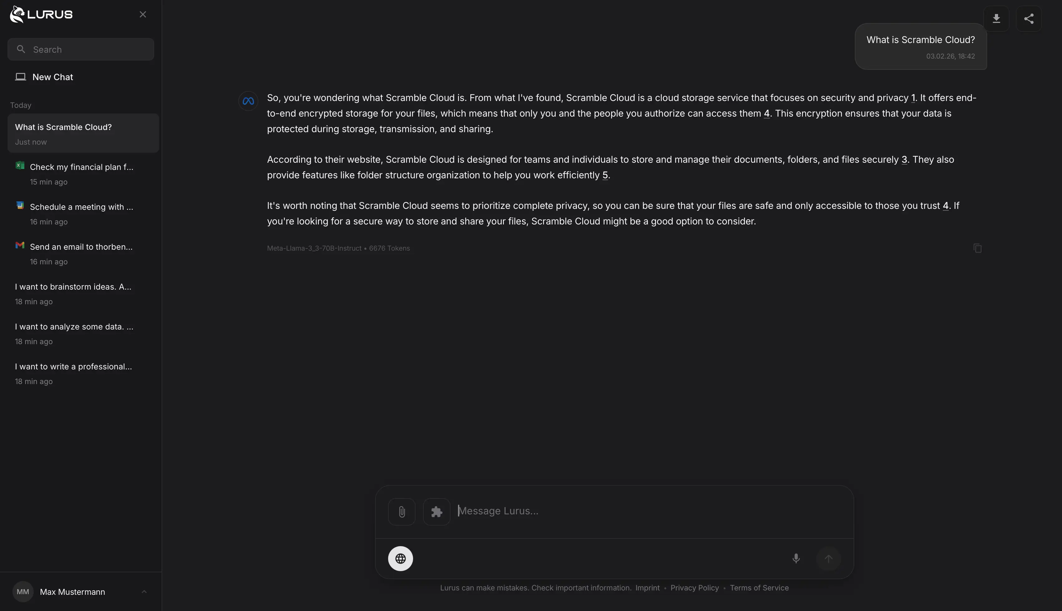 Lurus – Current Information from the Web – Screenshot