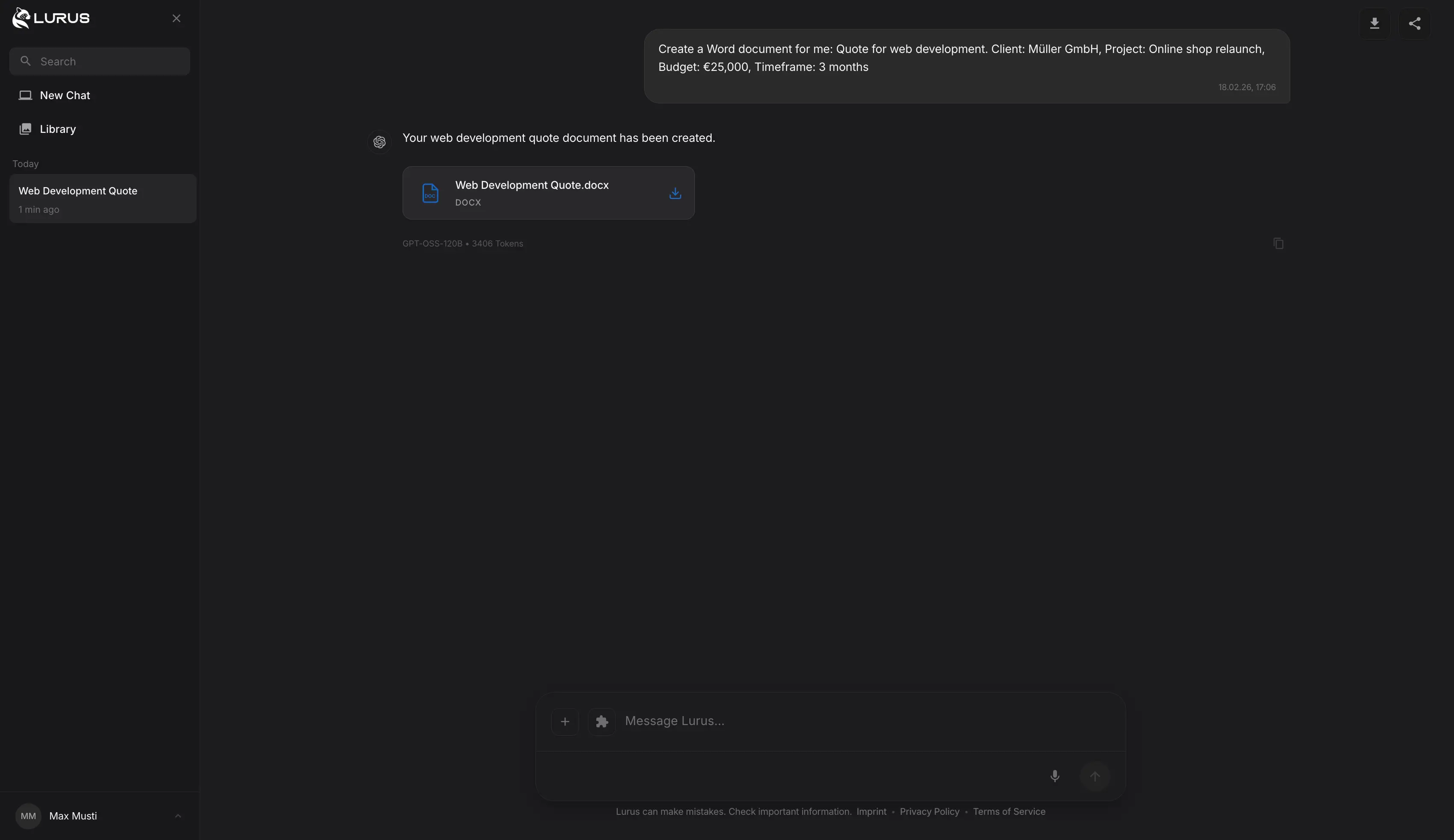 Lurus Document Generation – Word