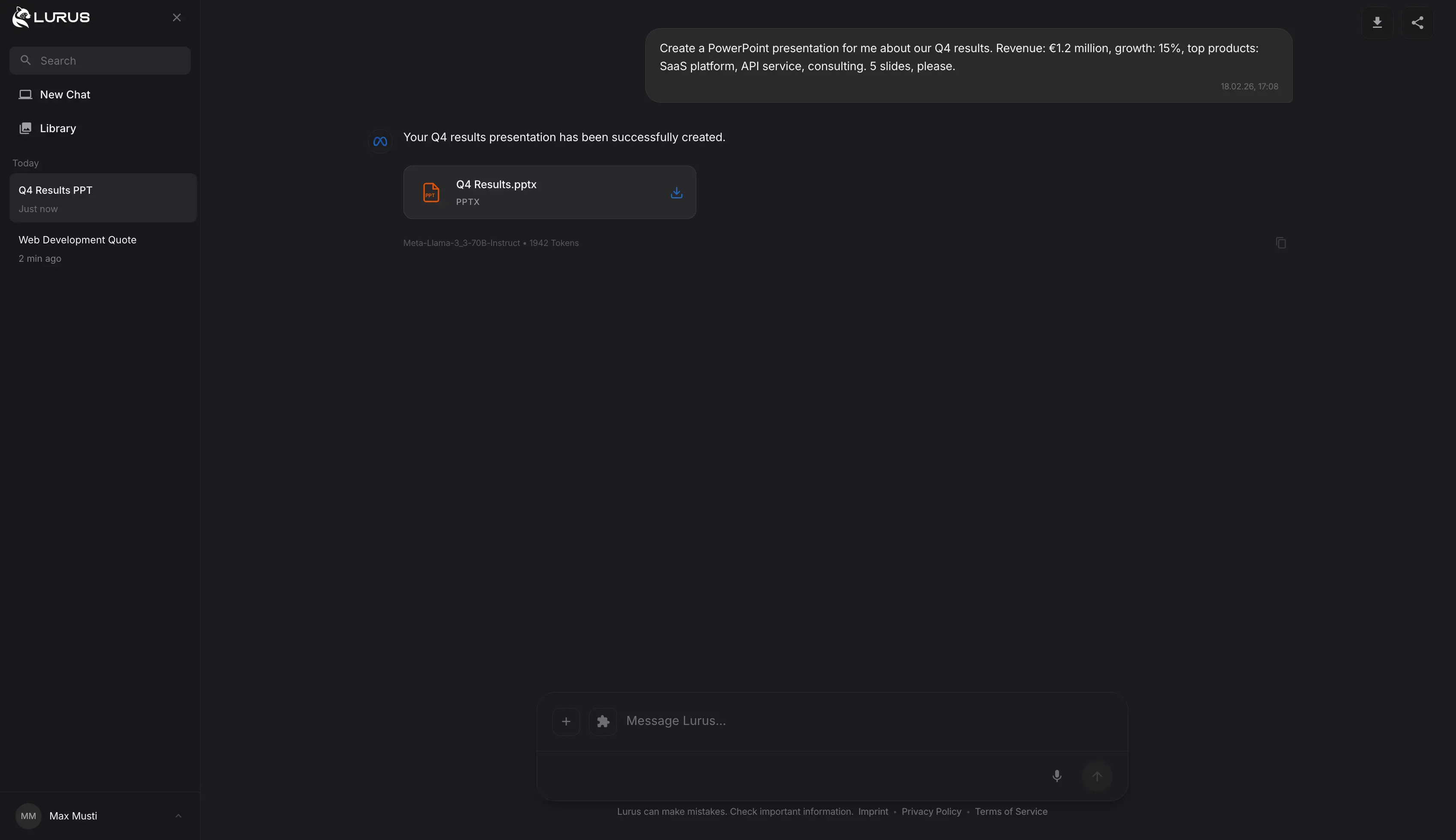 Lurus Document Generation – PowerPoint
