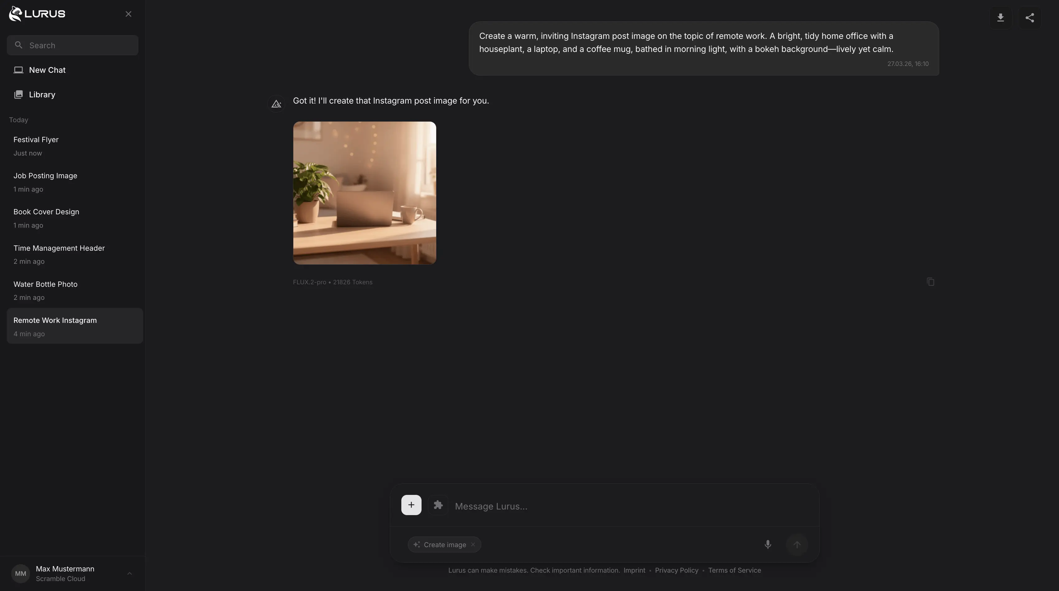 Lurus Image Generation Social Media
